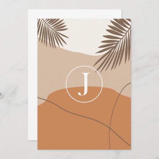 Invitation J - Lettre initiale de monogramme J Conception abs (Devant / Derrière)