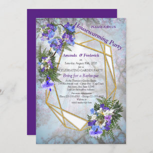 Invitation Jacaranda Blooms & Lily Bouquet Party