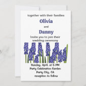 Invitation Jacinthe des vignes fleur bleue pourpre mariage fl (Devant)
