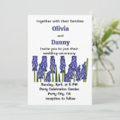Invitation Jacinthe des vignes fleur bleue pourpre mariage fl (Debout devant)