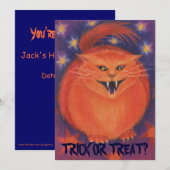 Invitation Jack effrayant "des bonbons ou un sort ?" (Devant / Derrière)