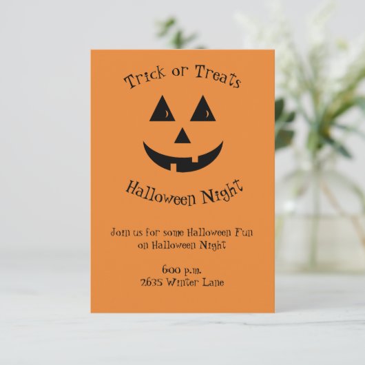 Invitation Jack-o'-lantern (Debout devant)