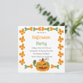 Invitation Jack-o-Lantern & Bones Éffrayant Halloween Party (Debout devant)