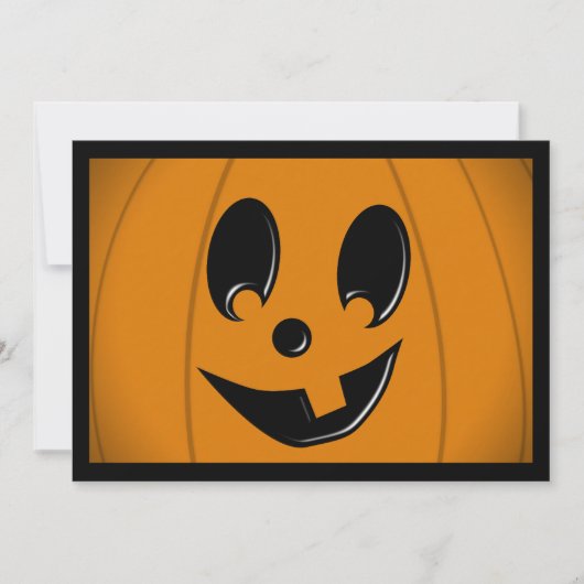 Invitation Jack-O-Lantern face soyeux avec une dent (Devant)