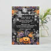 Invitation Jack O’Lantern Floral Halloween Party (Debout devant)