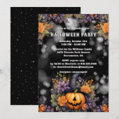 Invitation Jack O’Lantern Floral Halloween Party (Devant / Derrière)