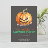 Invitation Jack-O' Lantern Grey Citrouille de la fête de la s (Debout devant)