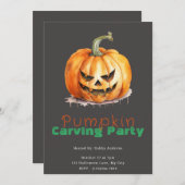 Invitation Jack-O' Lantern Grey Citrouille de la fête de la s (Devant / Derrière)