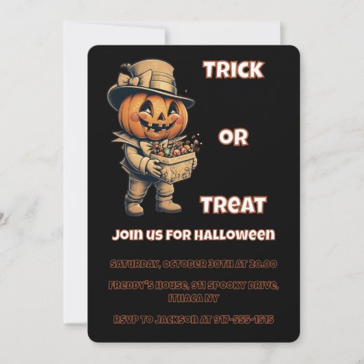 Invitation Jack-o'-lantern Halloween (Devant)