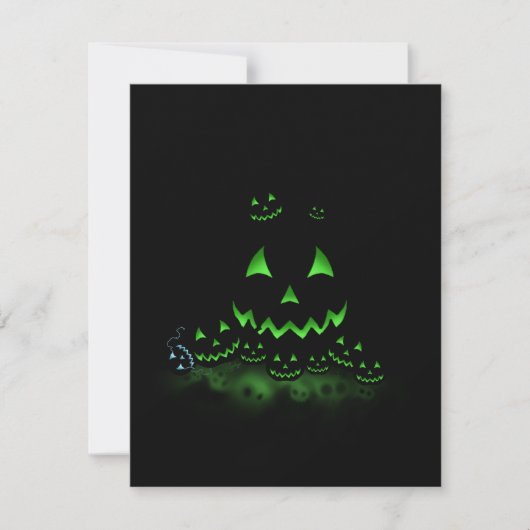 Invitation Jack O Lanternes d'Halloween noir et vert (Devant)