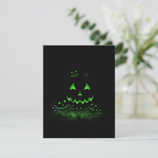 Invitation Jack O Lanternes d'Halloween noir et vert (Debout devant)