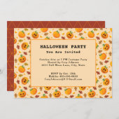Invitation Jack o' Lanterns Citrouille Automne Halloween (Devant / Derrière)
