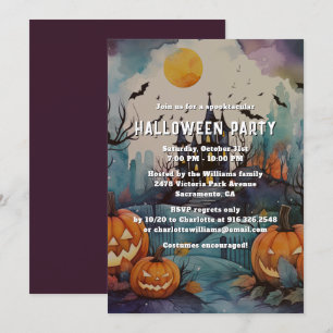 Invitation Jack O’Lanterns Haunted Mansion Halloween Party