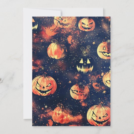 Invitation Jack-O' Lanterns Starry Night Halloween Party (Dos)
