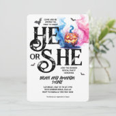 Invitation Jack O'Lantern bleu rose Halloween Révélation de g (Debout devant)