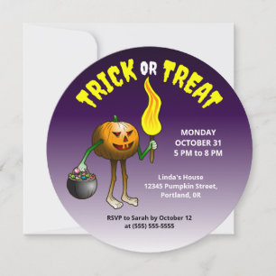 Invitation Jack O'lantern dehors pour tromper ou traiter