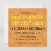 Invitation Jack O'Lantern fête d'anniversaire d'Halloween (Dos)