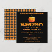 Invitation Jack O'Lantern Halloween Party (Devant / Derrière)