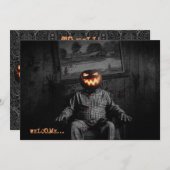 Invitation Jack O'Lantern Head Parti Éffrayant d'Halloween (Devant / Derrière)