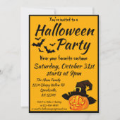 Invitation Jack O'Lantern Sorcière Halloween Costume Party (Devant)