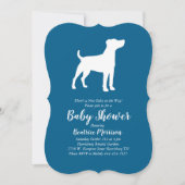 Invitation Jack Russell Terrier Chien Baby shower Blue Boy (Devant)