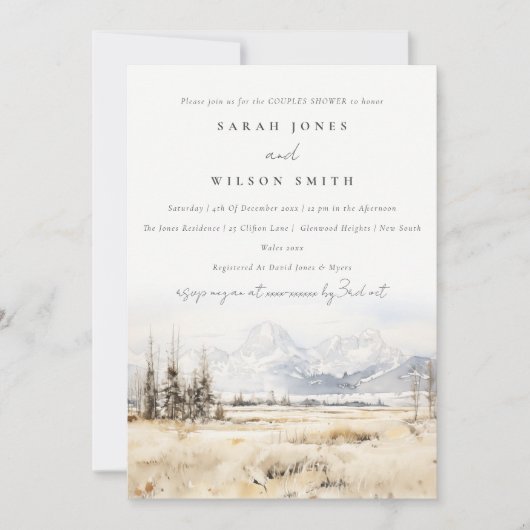 Invitation Jackson Hole Wyoming Landscape Couples Shower (Devant)