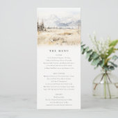 Invitation Jackson Hole Wyoming Landscape Wedding Menu Card (Debout devant)