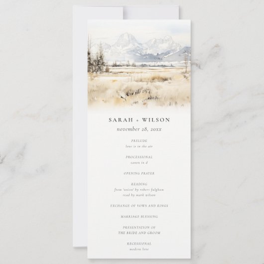 Invitation Jackson Hole Wyoming Landscape Wedding Program (Devant)