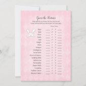 Invitation Jacquard Blanc Bunny Rose Devinez Les Caractéristi (Devant)