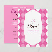 Invitation Jacquard de la Pink Ladies Golf Party (Devant / Derrière)