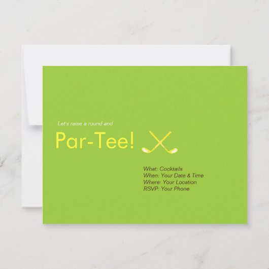 Invitation Jacquard du Golf (Dos)