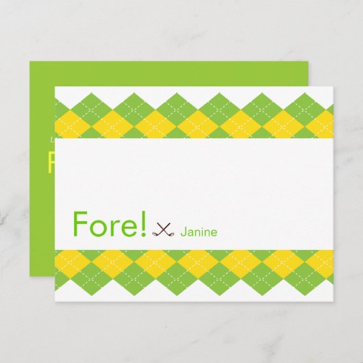 Invitation Jacquard du Golf (Devant / Derrière)