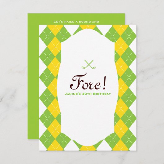 Invitation Jacquard du Golf (Devant / Derrière)