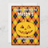 Invitation Jacquard Halloween Jack-o'-lantern (Devant)