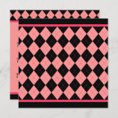 Invitation Jacquard noir rose (Devant / Derrière)