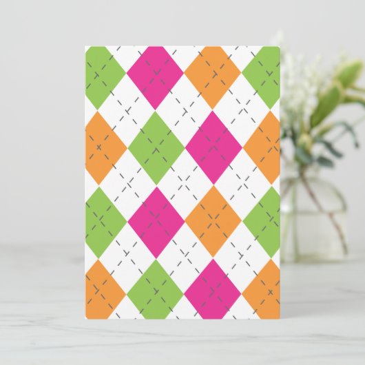 Invitation Jacquard rose, orange et citron vert (Debout devant)