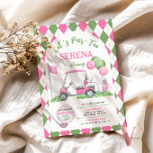 Invitation Jacquard Rose Vert Golf Anniversaire Par Tee Invit