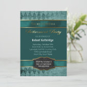 Invitation Jacquard turquoise Classic Retraite Party Invitati (Debout devant)