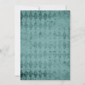 Invitation Jacquard turquoise Classic Retraite Party Invitati (Dos)