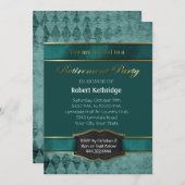Invitation Jacquard turquoise Classic Retraite Party Invitati (Devant / Derrière)