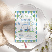 Invitation Jacquard Vert Bleu Golf Anniversaire Par Tee Invit