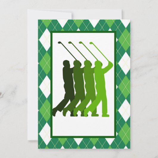 Invitation Jacquard vert et partie golf (Dos)