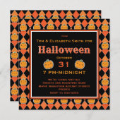Invitation Jacquard virtuel Halloween Kawaii Jack-o-lanterne (Devant / Derrière)