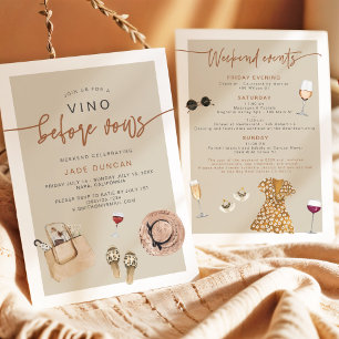 Invitation JADE Bohême Napa Pays Vin Bachelorette Invit