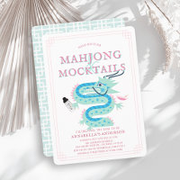 Jade Dragon Rose Chinoiserie Baby Shower Mahjong