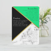 Invitation Jade Green Art Déco Mariage Informations complémen (Debout devant)