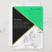Invitation Jade Green Art Déco Mariage Informations complémen (Devant)