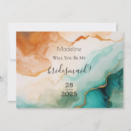 Invitation Jade Modern Abstrait Agate Proposition (Devant)