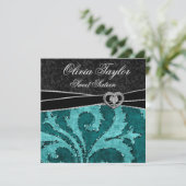 Invitation Jade Noir Glitter Sweet Seize Anniversaire (Debout devant)