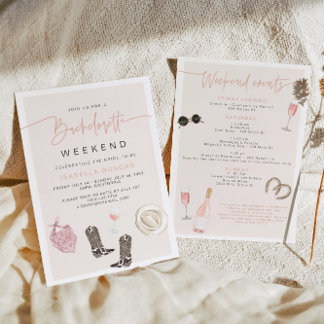 Invitation JADE Wine Cowgirl Pays Bachelorette Itinéraire